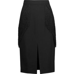 Jonathan Simkhai black fringe skirt